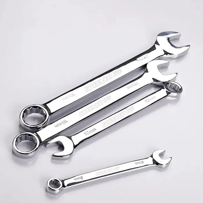Clé à cliquet à extrémité ouverte en fleur de prunier à double usage, clés combinées 6MM-32MM, coupe