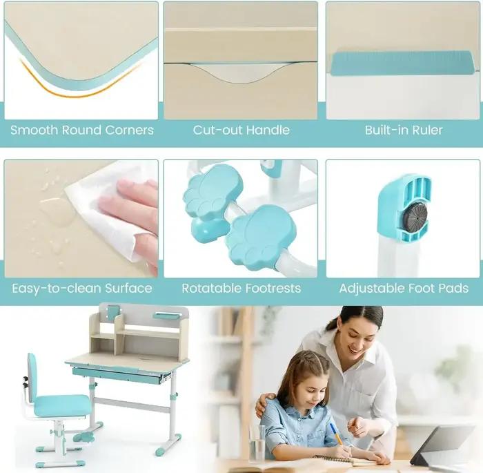 Un ensemble de bureau et de chaises pour enfants, ensemble de table et de chaises d'étude scolaire p