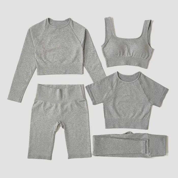 Ensemble de yoga sans couture pour femmes, vêtements d'entraînement sportif, vêtements de sport, leg