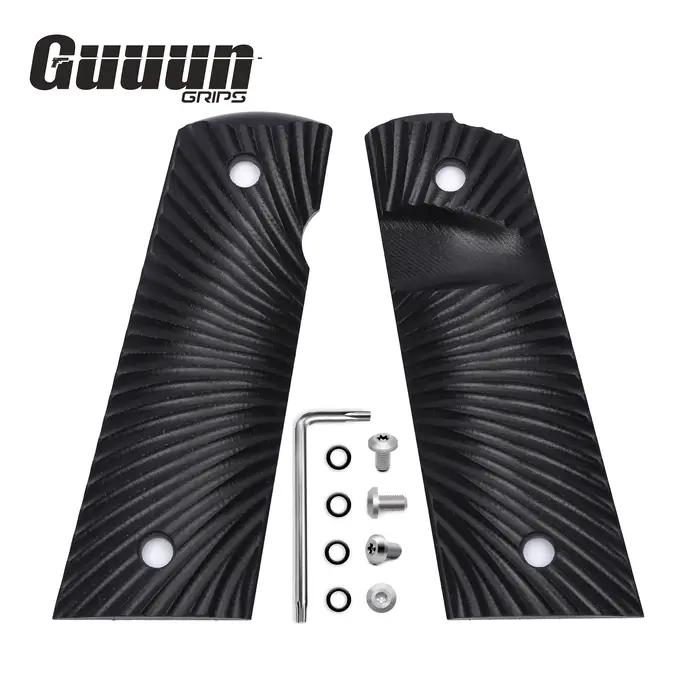 Magwell Grip Guuun G10 - Texture Sunburst pour 1911 taille complète avec coupe de sécurité