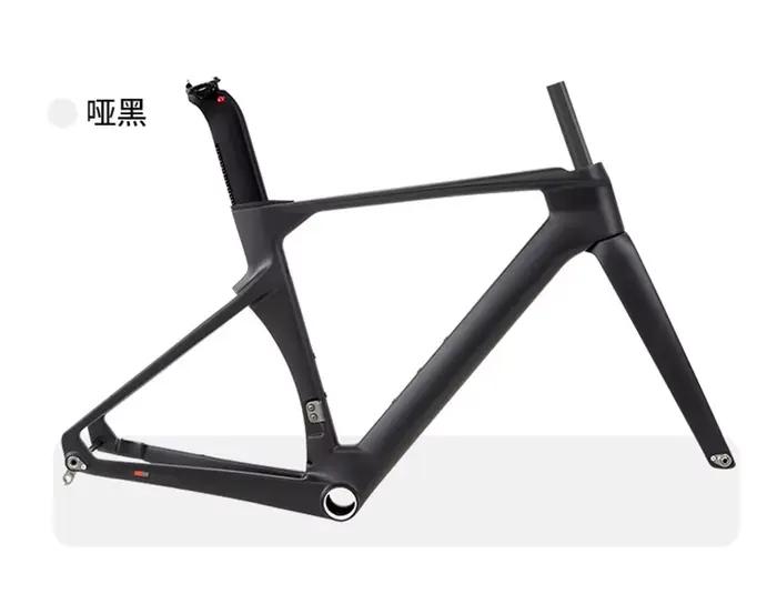 Cadre de vélo de course en carbone ultraléger, fourche Twitter R5, axe traversant, frein à disque 12