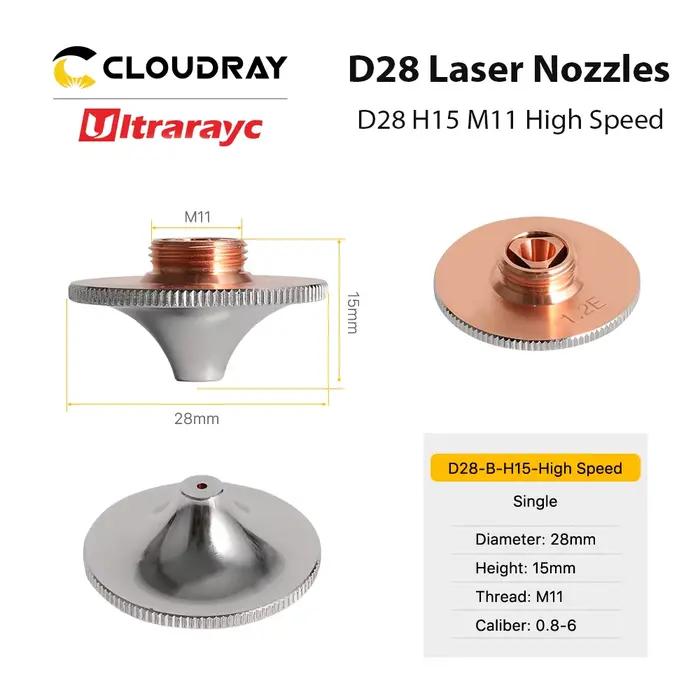 Ultrarayc pour buses Laser D28 H15 M11 noyau de coupe haute vitesse Double couche nouille pour tête