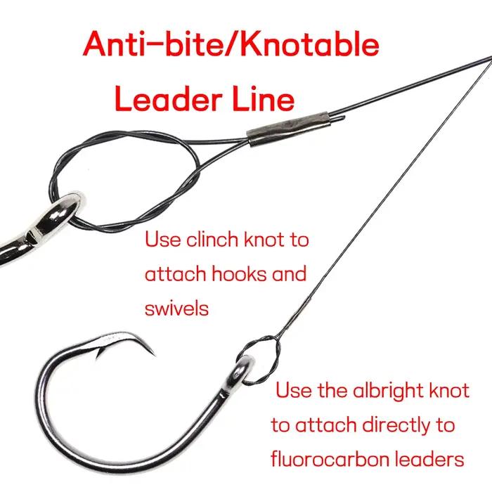 Ligne Leader de pêche en Nickel et titane, résistante aux coups de couteau, 15 pieds/4.6m, pour la p