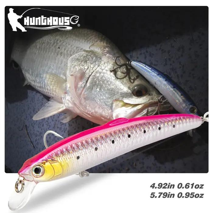 Leurre de pêche Hunthouse Saruna Minnow, jerkbait flottant, 90/125/147 mm, wobbler, leurre dur, pêch