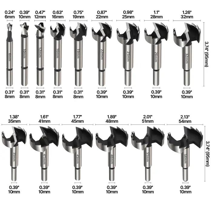 Versery 1 pièce 6mm-100mm Forstner outils de travail du bois scie cloche charnière forets alésage ti