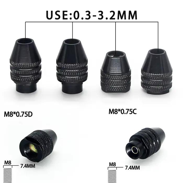Mini perceuse à pince en laiton pour moteur électrique, adaptateur de mandrin, adaptateur de foret s