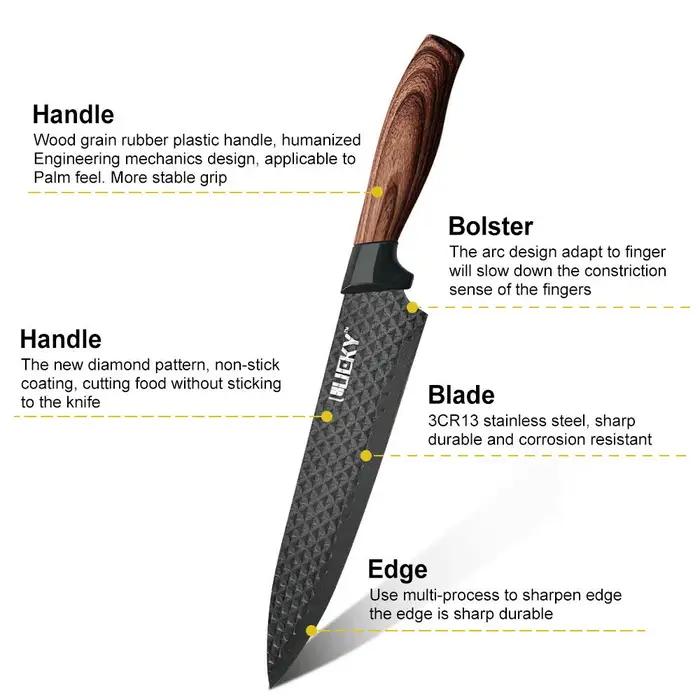ZENG – ensemble de couteaux de cuisine, couteau de Chef tranchant en acier inoxydable, couperet, cis