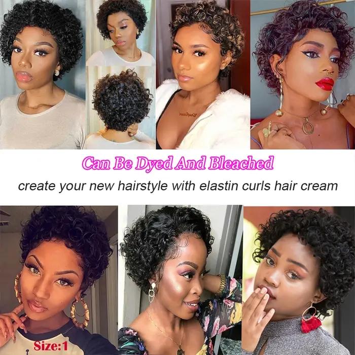 Paquets de cheveux bouclés rebondissants Double tirage indien 6 pouces coupe courte Remy Extensions