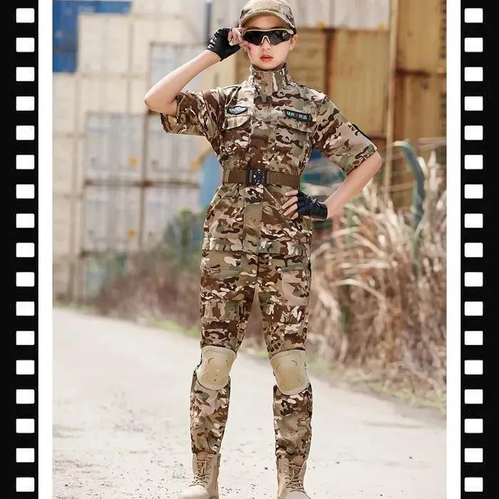 Ensemble uniforme tactique militaire pour enfants, costume de camouflage, costume de soldat des forc