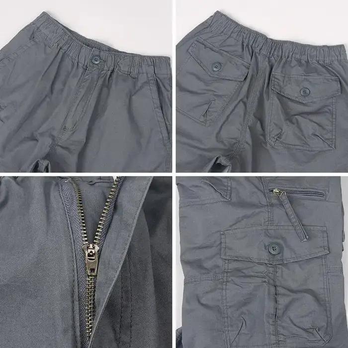 Short Cargo d'été pour hommes, ample, décontracté, sous le genou, taille élastique, grande taille, J