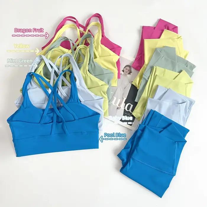 Ensemble de Yoga 2 pièces pour femmes, vêtements d'entraînement, combinaisons de sport, Leggings tai