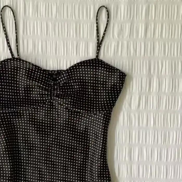 Camisole vintage à pois français pour femmes, été, plis, sans manches, Y2k, crop top, halter, hauts