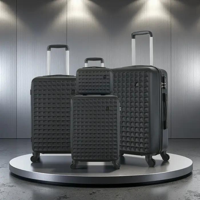 Ensembles de bagages à roulettes rigide ABS 4 pièces (18/23/27 pouces + étui à cosmétiques 13 pouces