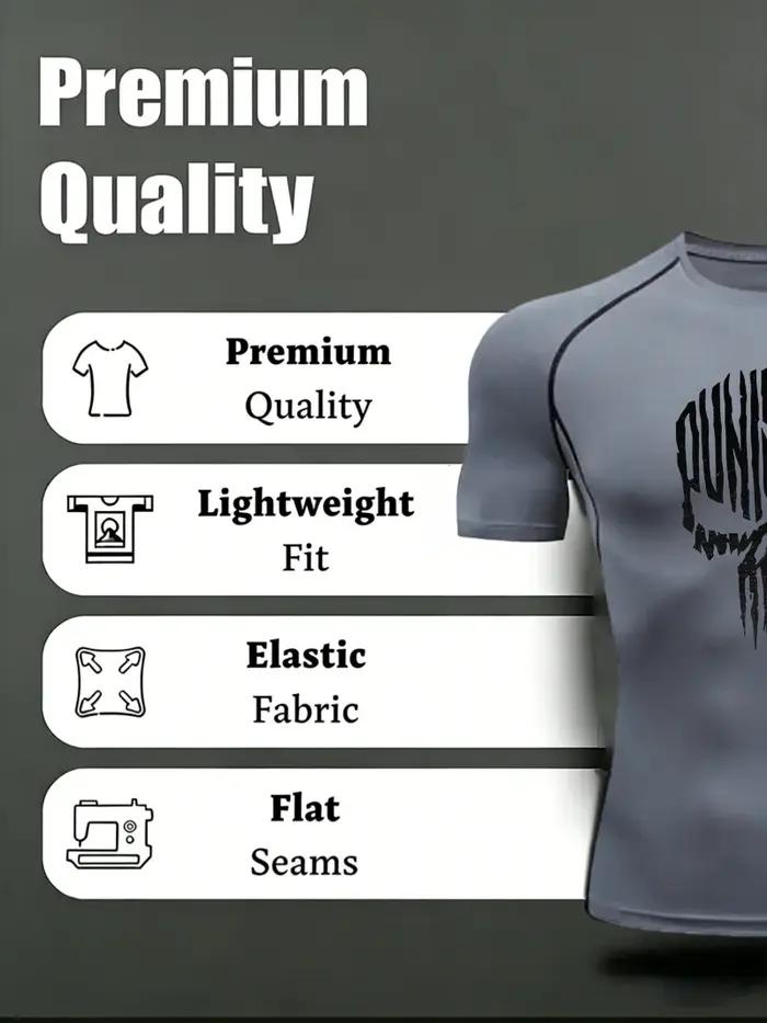 Crâne modèle 2026 T-shirt de sport pour hommes pour l'entraînement physique Fitness Compression homm
