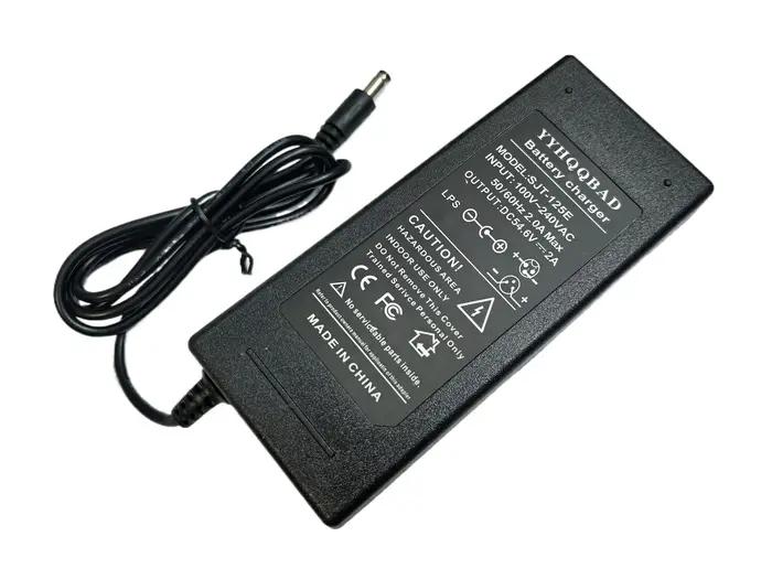 Chargeur 54.6V 2A pour batterie li-ion 48V, prise/connecteur DC pour batterie de vélo électrique au