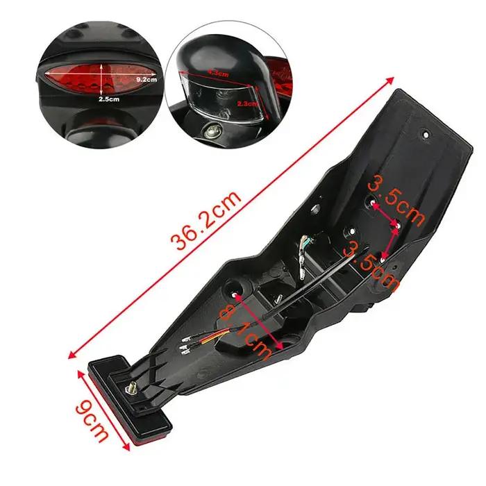 Garde-boue arrière universel en plastique ABS pour moto, feu arrière de frein à LED