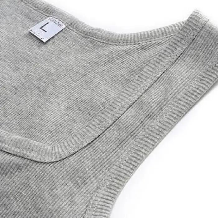 Débardeur homme sans manches grande taille polyester noir blanc gris pour fitness yoga et détente