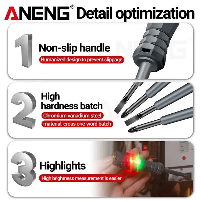 ANENG B05 mot/tournevis croisés indicateur d'ampoule néon compteur stylo électrique isolé électricie