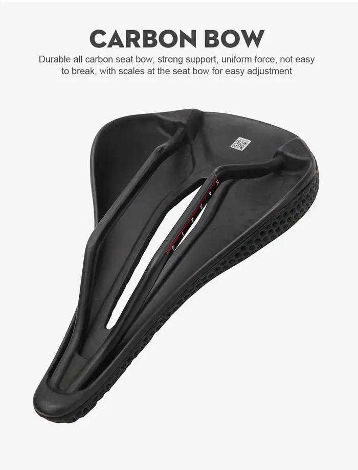 Selle de vélo imprimée en 3D ultralégère en Fiber de carbone, coussin de siège de vélo de route et d