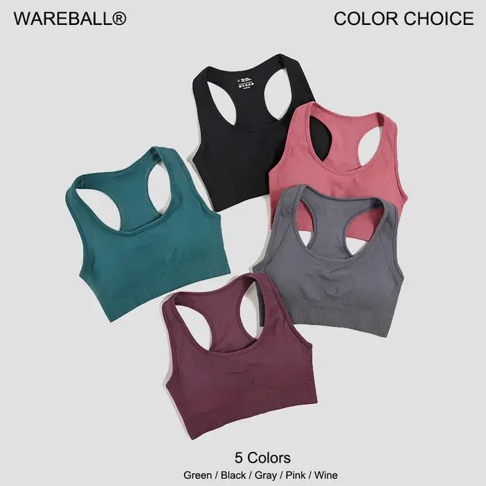 WAREBALL-Soutien-gorge Push-Up rembourré pour femme, haut de sport, yoga, gym, fitness, entraînement