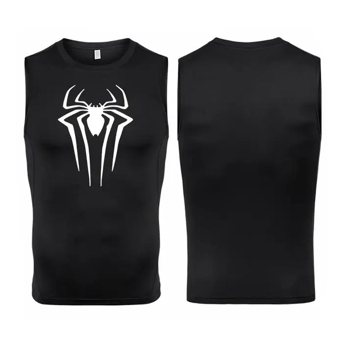 Débardeur imprimé araignée pour hommes, chemise de Compression sans manches à séchage rapide, gilet