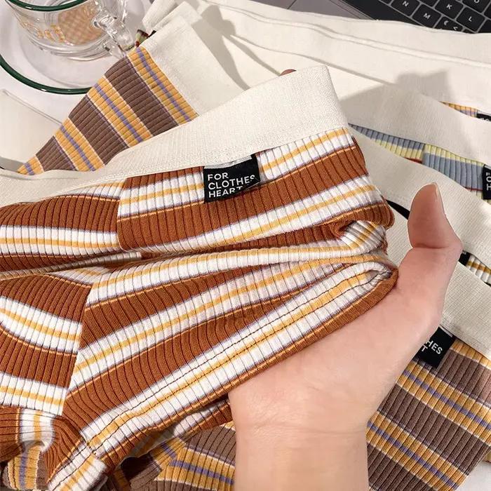 Boxers en coton grande taille rayés respirants pour hommes adolescents et jeunes hommes sous-vetements d'été confortables pour sport et loisirs