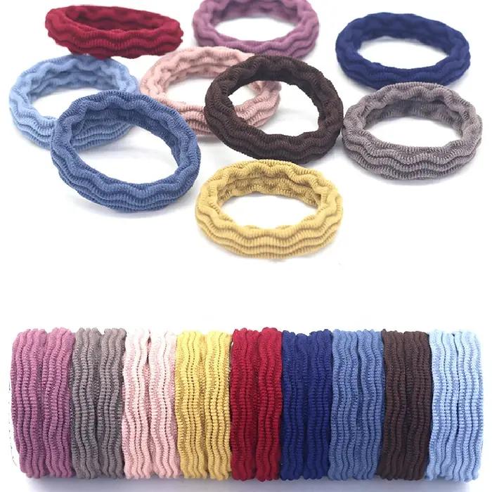 Corde à cheveux à haute élasticité, 20 pièces, motif Jacquard, anneau de cheveux, bandeau pour femme