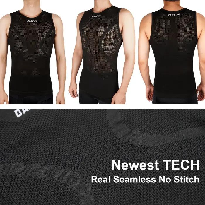 DAREVIE Chemise en résille sans couture pour hommes et femmes, couche de base de cyclisme, absorbant