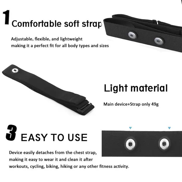 Ceinture de remplacement pour moniteur de fréquence cardiaque, sangle pectorale, Compatible avec les