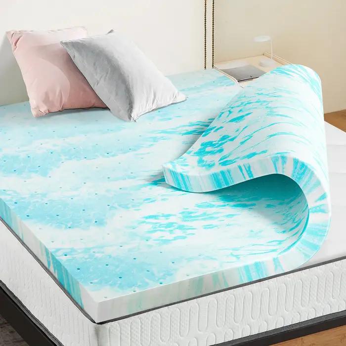 JHK 2-3 pouces Gel mousse à mémoire de forme surmatelas pleine taille matelas de refroidissement dou