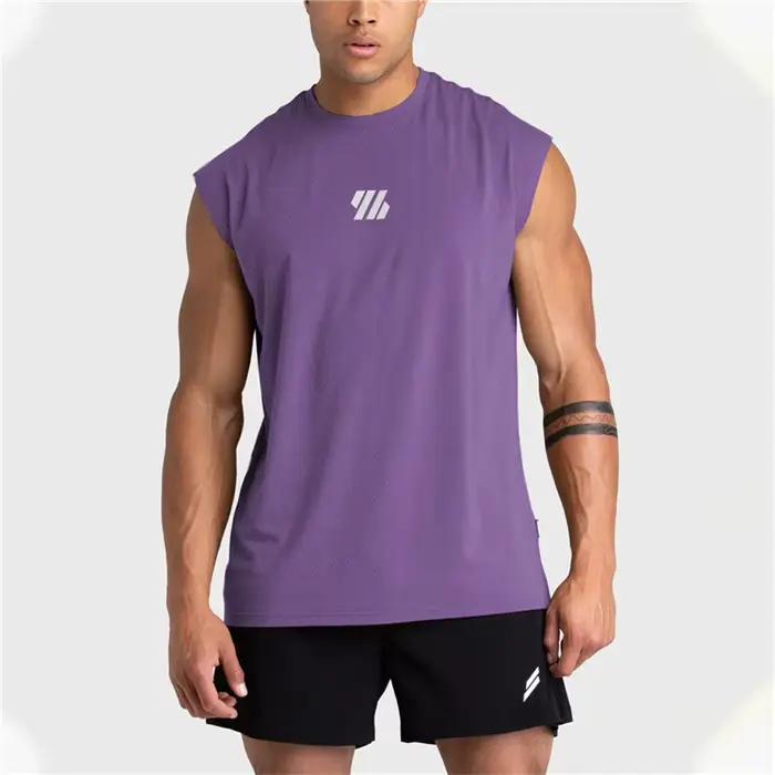 2025 été nouveau gilet de sport hommes large épaule sans manches sport débardeur séchage rapide mail
