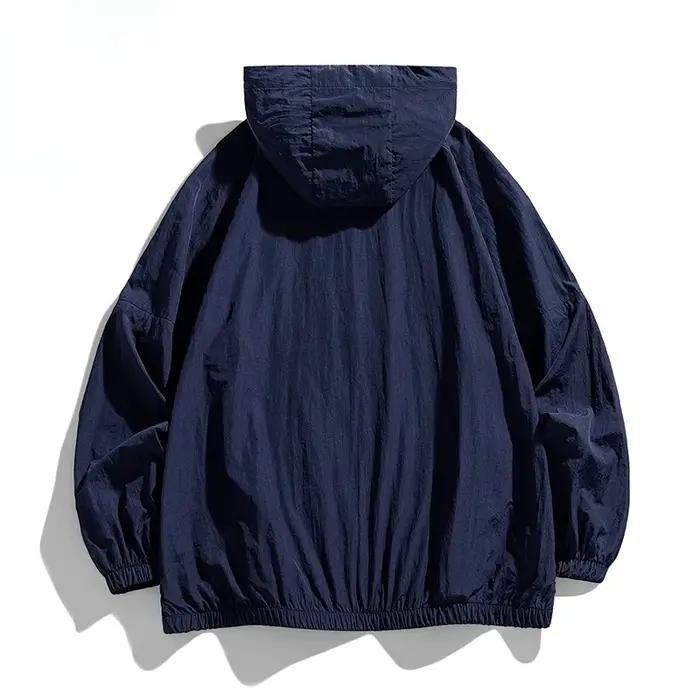 Veste coupe-vent imperméable Harajuku unisexe, veste à capuche de protection solaire d'été, vêtement
