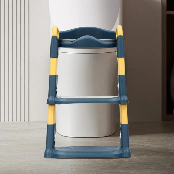 Siège de toilette pour enfants avec escalier, réglable en hauteur et pliable, pour garçons et filles