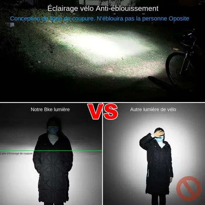 Lampe avant vélo NEWBOLER 6000 lumen batterie 8000 mAh étanche pour cyclisme nocturne sécurité et visibilité