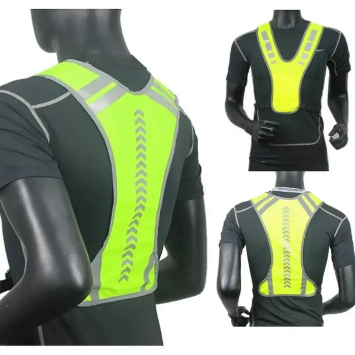 Gilet de sécurité réfléchissant nuit course cyclisme - Équipement sport plein air réglable élastique équitation