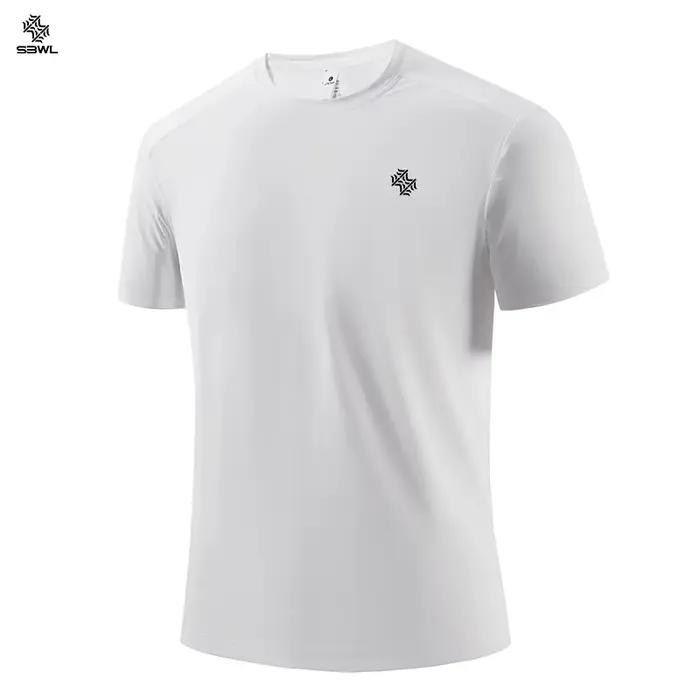 SBWL été hommes respirant fitness séchage rapide T-shirt mode haute qualité loisirs en plein air cou