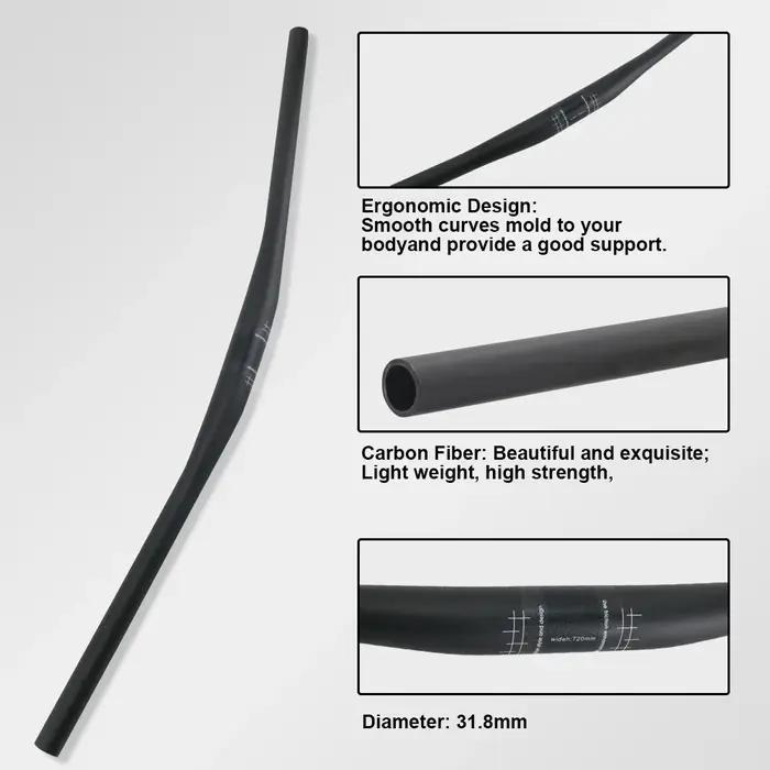 RXL SL 9-Guidon plat en carbone résistant pour VTT, guidon de vélo, accessoires de VTT, UD 256, 31.8