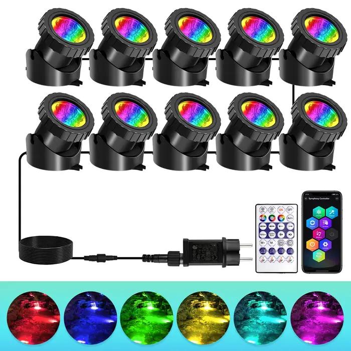 2/3/8/10 LED lumières étanche IP68 fontaine sous-marine étang Spot lumière paysage projecteur pour j