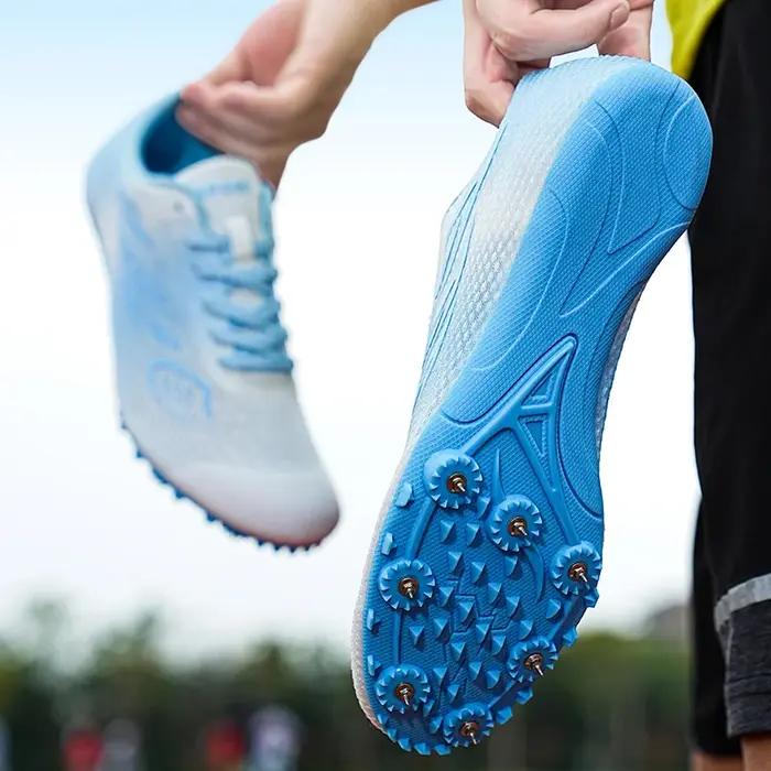 Chaussures d'athlétisme à pointes pour hommes et femmes, chaussures de course pour garçons et filles