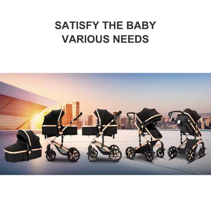3 en 1 bébé poussette compacte nouveau-nés système de voyage poussette multifonctionnelle poussette