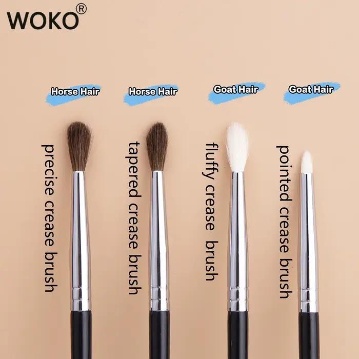Petit pinceau à plis, Mini pinceau de maquillage pour mélange de fard à paupières pointu, poils de c