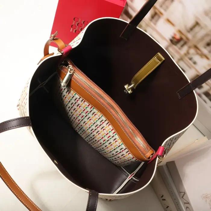 CHHC Sac Seau Femme Nouveau Style Classique Imprimé Lettres Sac à Bandoulière Grande Capacité Sac à