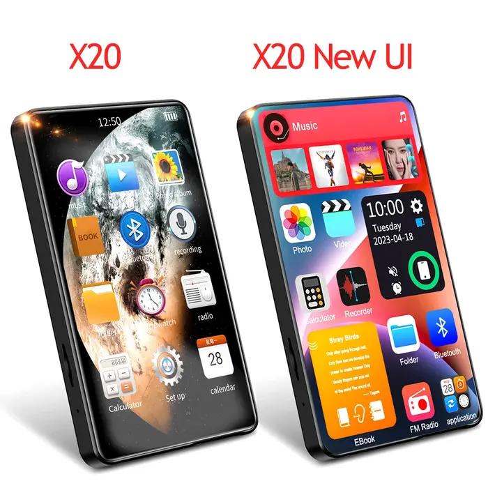 Yophoon 4 pouces X20-New UI MP4 lecteur de musique écran tactile 16GB BT 5.0 avec haut-parleur 1080P