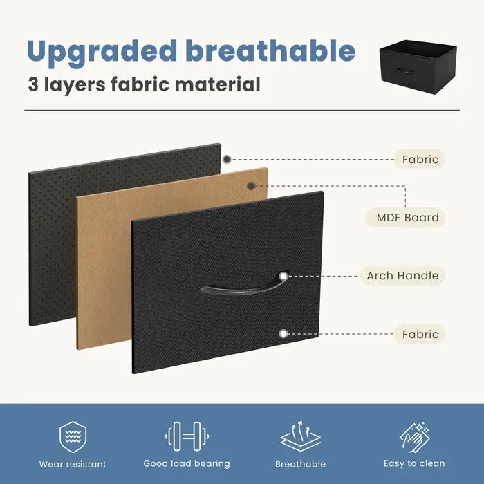 JHK Desser pour chambre à coucher avec 7 tiroirs en tissu organisateur placard de rangement poitrine