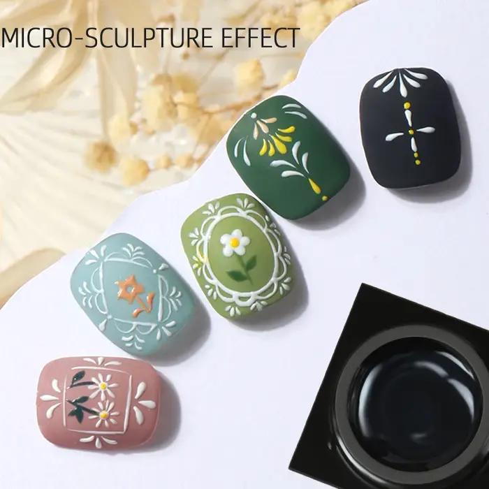 Gel de modélisation de vernis à ongles semi-solide, poudre de miroir magique, modèle 3D, colle à ong