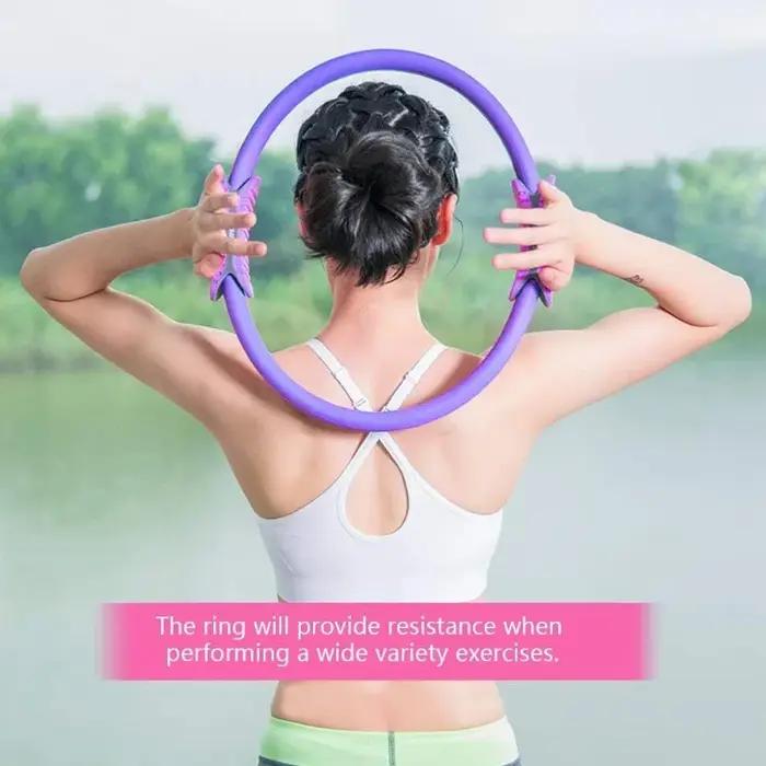 Anneau yoga Pilates cercle exercice antidérapant avec poignées pour entraînement musculaire cuisses et plancher pelvien