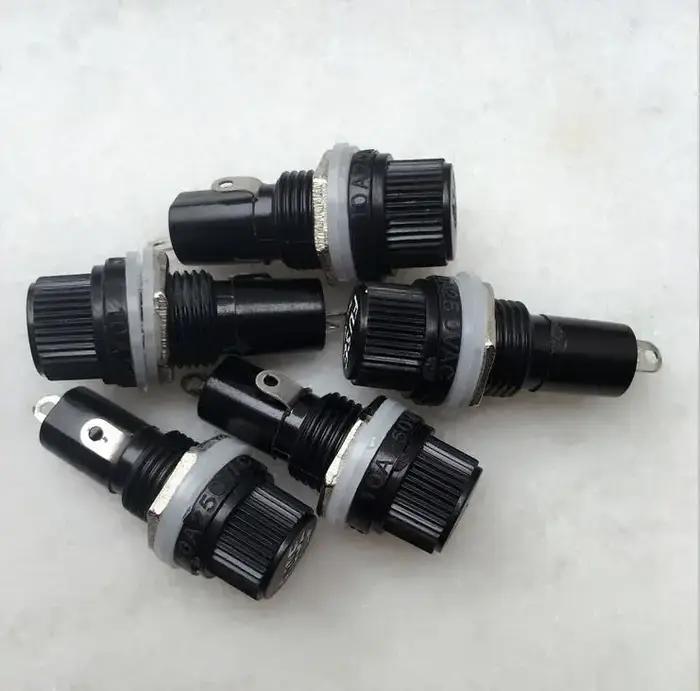10 pièces 5*20mm porte-fusibles en verre noir tube d'assurance prise porte-fusible pour 5*20 assuran