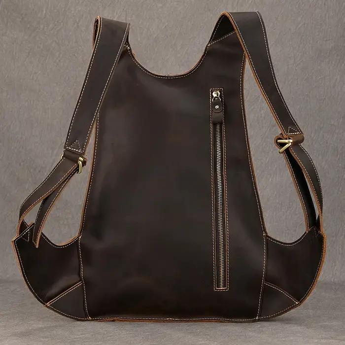 Luufan – sac à dos antivol en cuir véritable pour homme et femme, sac de jour pour téléphone Ipad, p