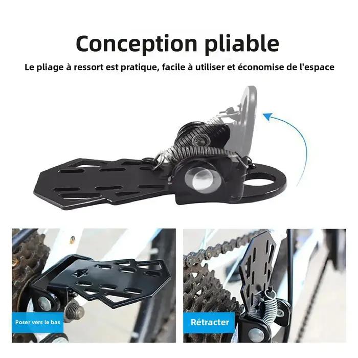 Repose-pieds de moto pliable pour vélo et vélo électrique antidérapant confortable pour pauses sécurisées et voyages élégants