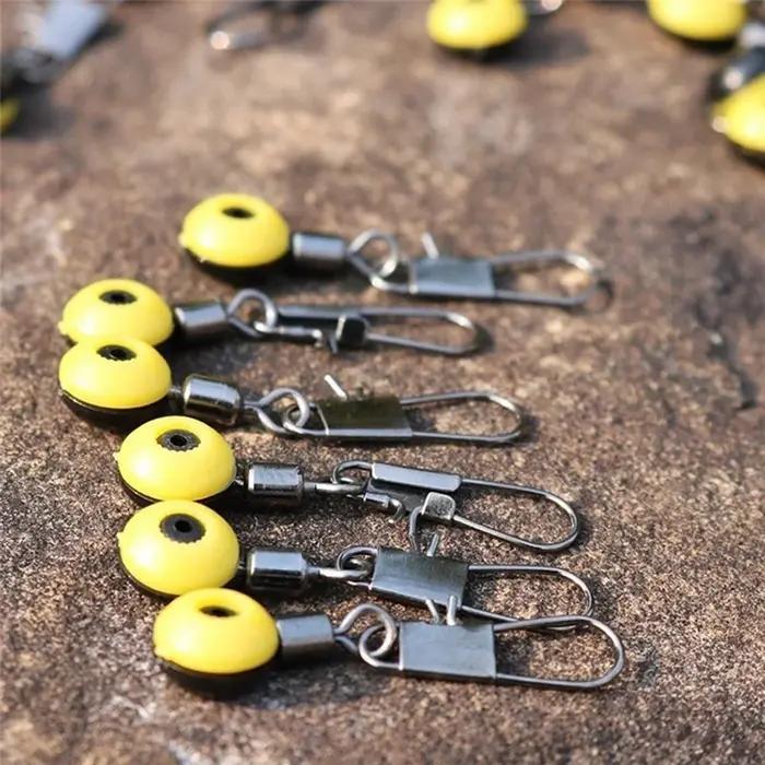 30 pièces/ensemble flotteur de pêche Bobber arrête les haricots spatiaux connecteurs mer eau salée o